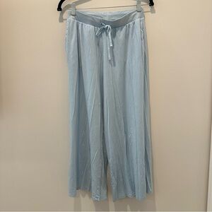 Tommy John Wide Leg Cropped Modal Cotton Pajama PJ Lounge Loungewear Pants Blue